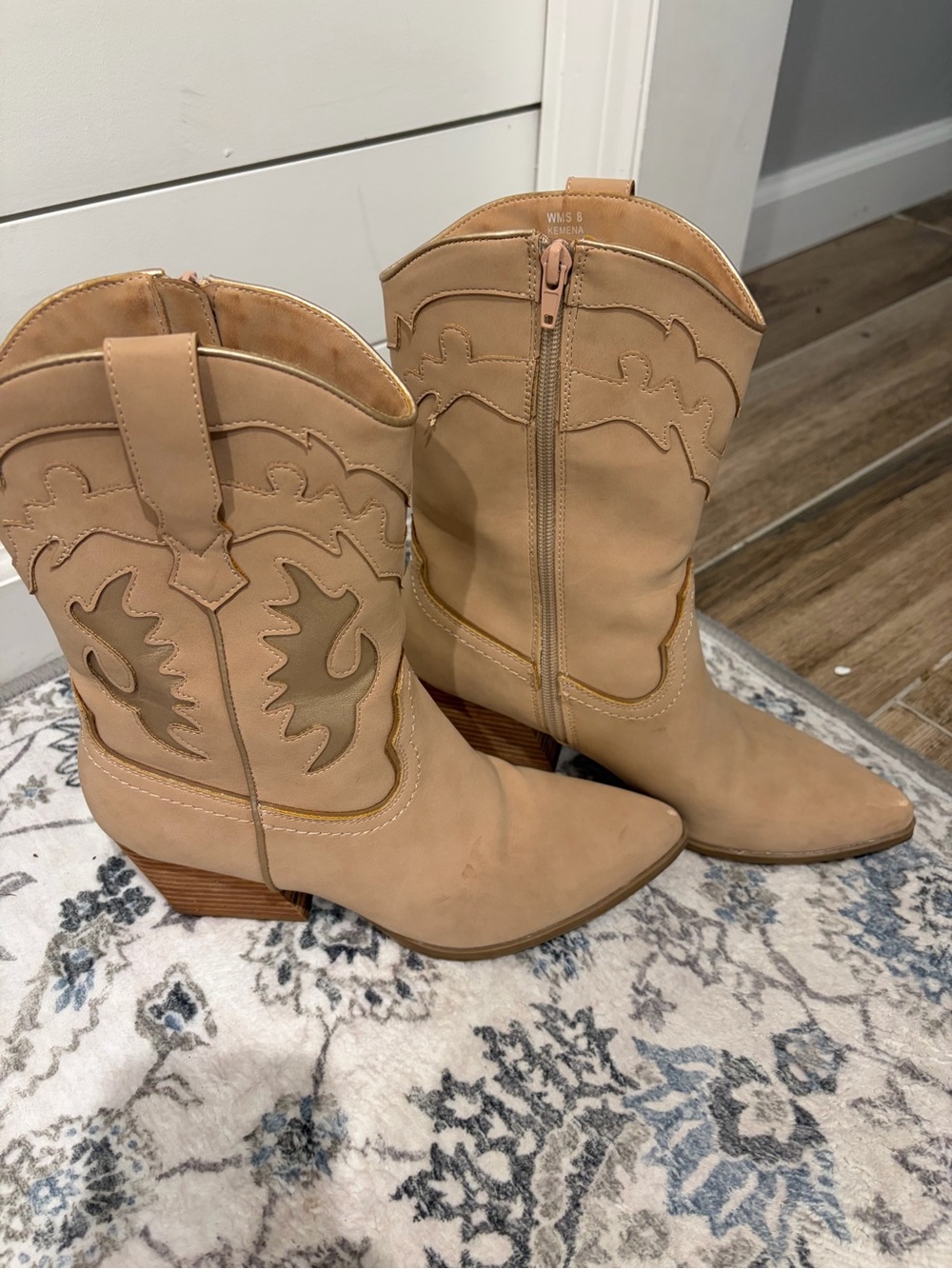 Women's Tan Western Mid-Calf Boots
